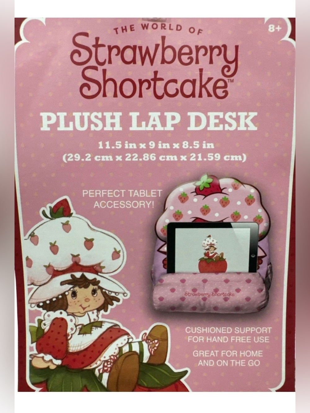 The World Of Strawberry Shortcake Plush Lap Desk For Kids Pink 11.5" X 9" X 8.5"
